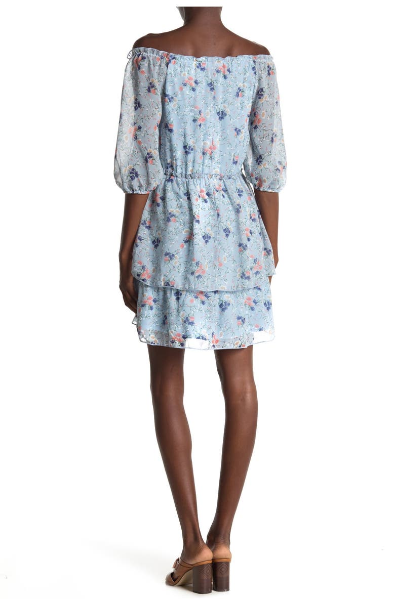 BAILEY BLUE Floral Print Tiered Dress, Main, color, 
