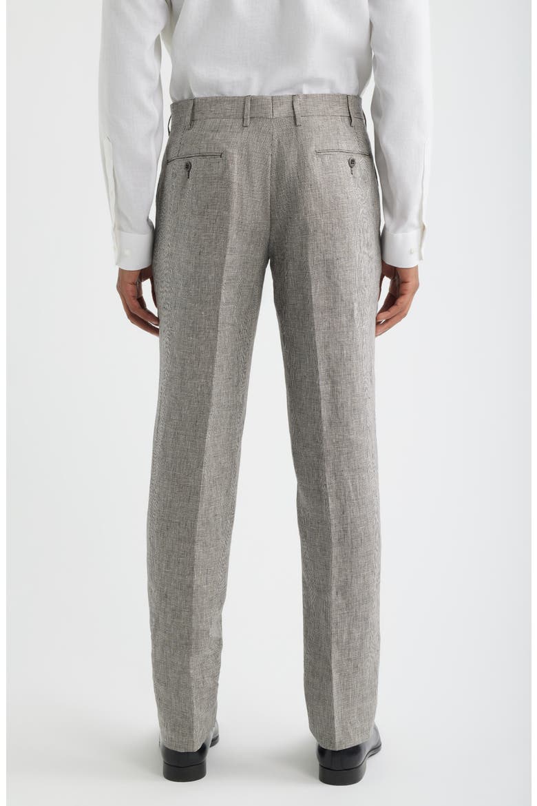 Parker Mini Check Linen Pants, Alternate, color, ESPRESSO