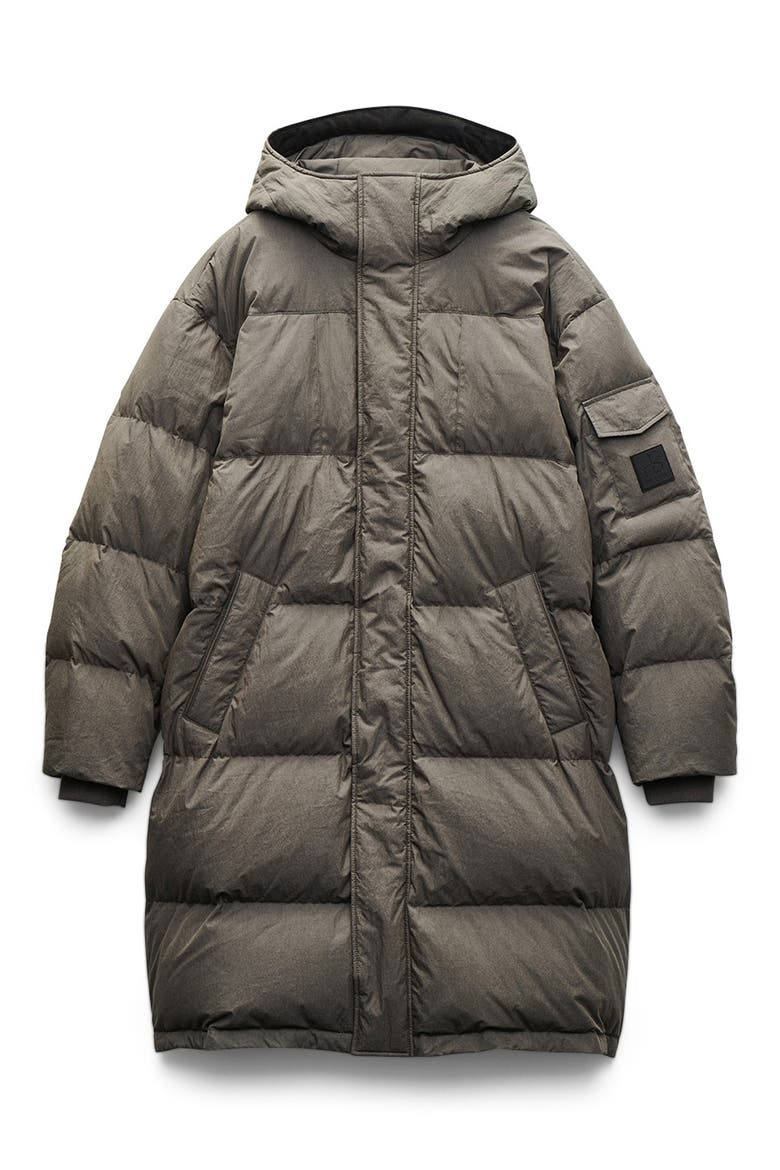 Victor Down & Feather Fill Cotton Blend Coat, Main, color, DARK SHADOW