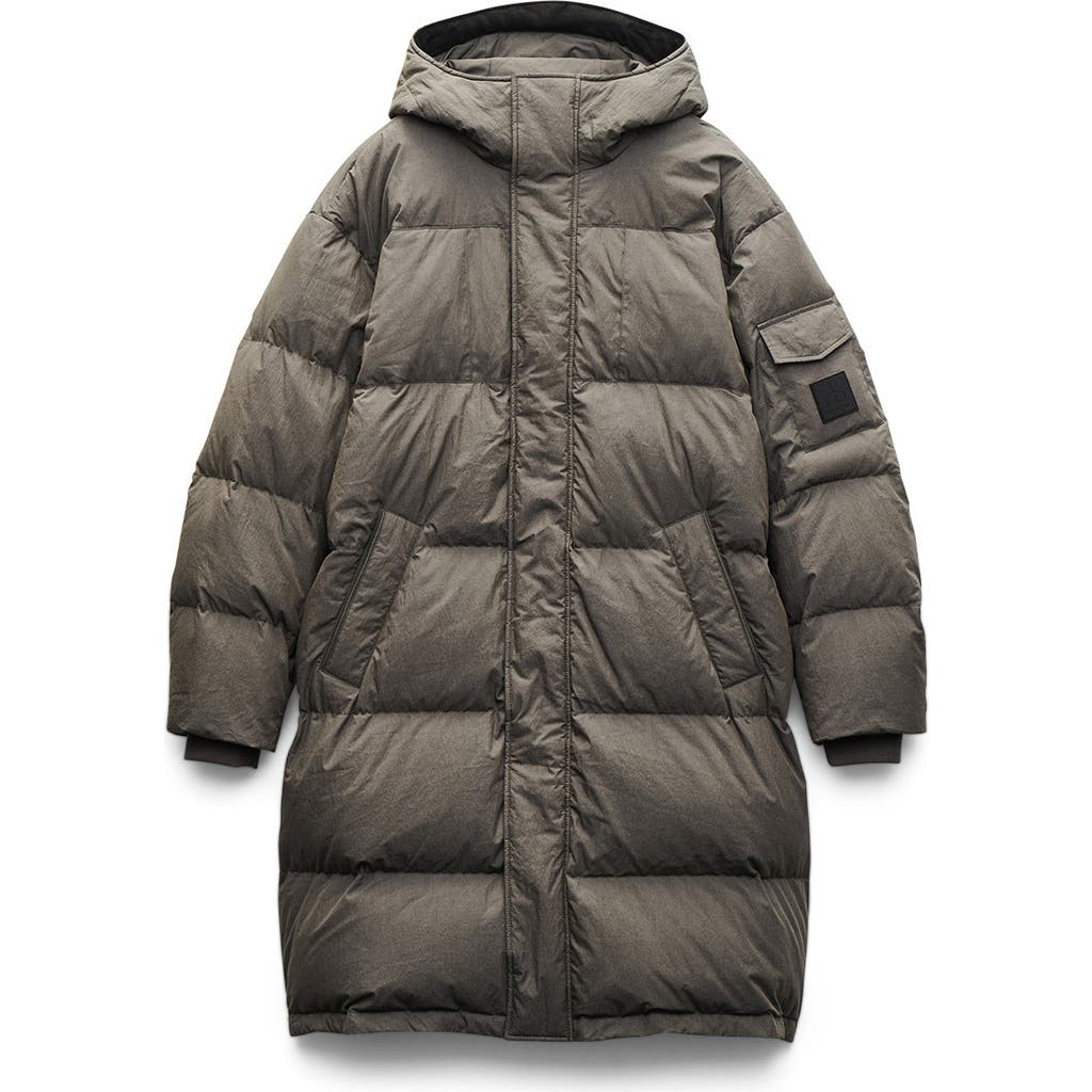 Rag & Bone Victor Down & Feather Fill Cotton Blend Coat In Gray