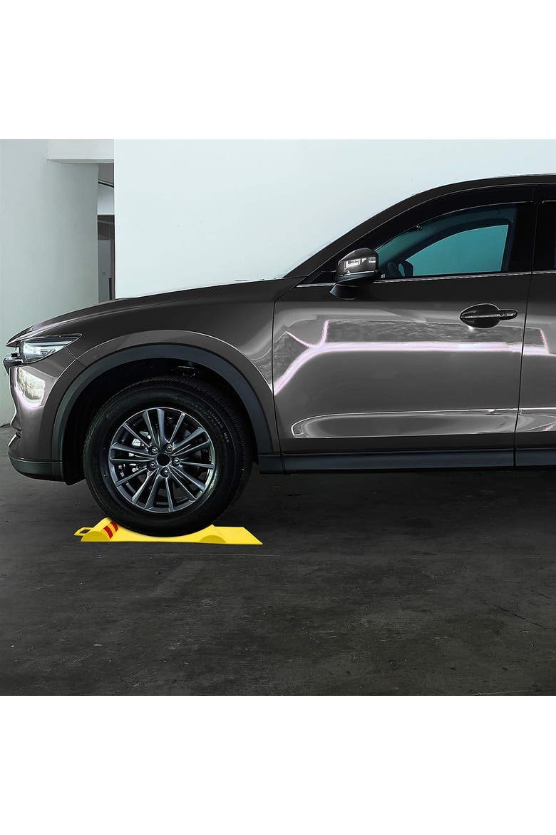 Parking Mat, Parking Stopper for Garage with Anti-Skid Grips & Handles, Alternate, color, Black