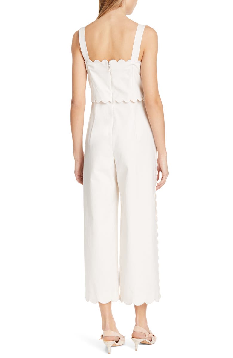 Rebecca Taylor Scallop Detail Jumpsuit, Alternate, color, 