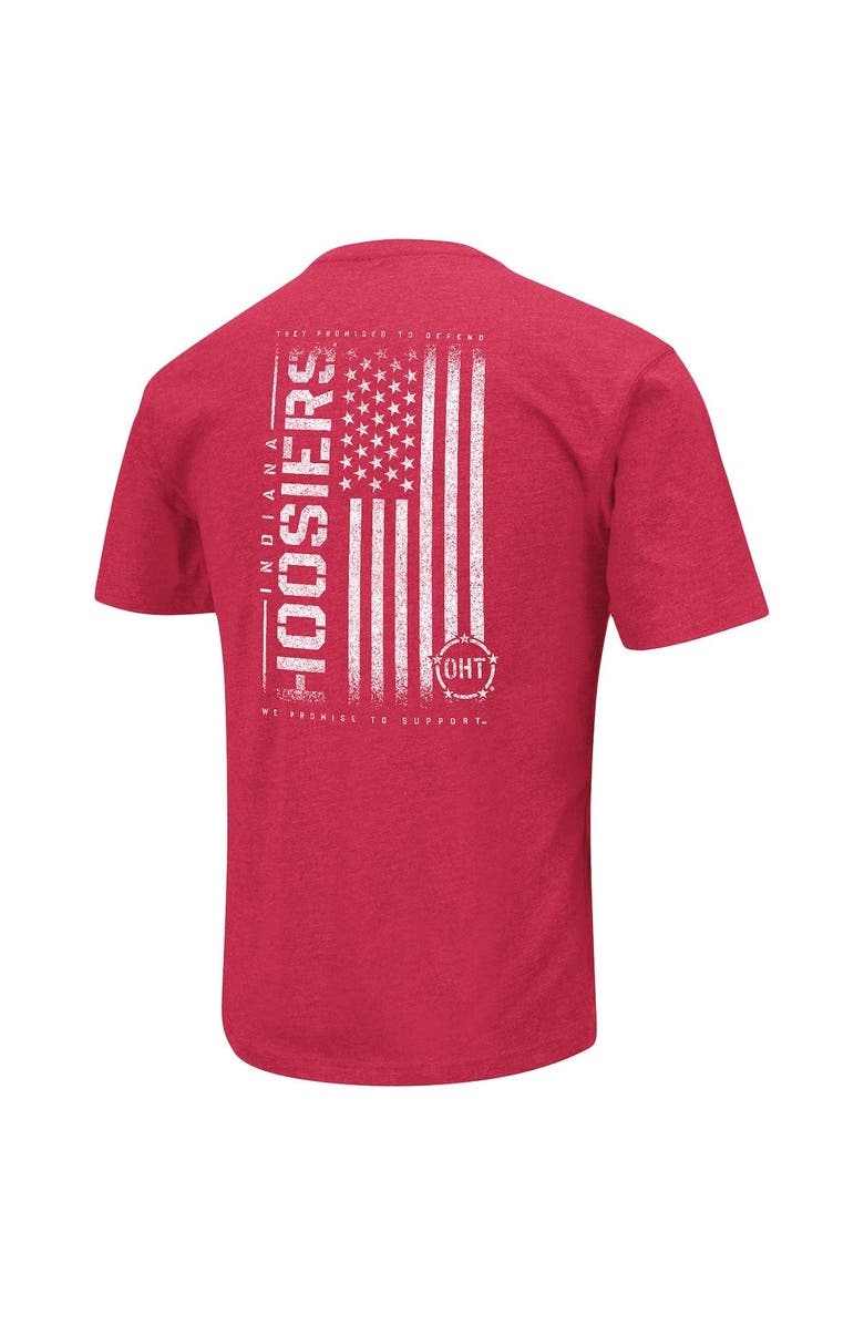 COLOSSEUM Men's Colosseum Heather Crimson Indiana Hoosiers OHT Military Appreciation Flag 2.0 T-Shirt, Alternate, color, 