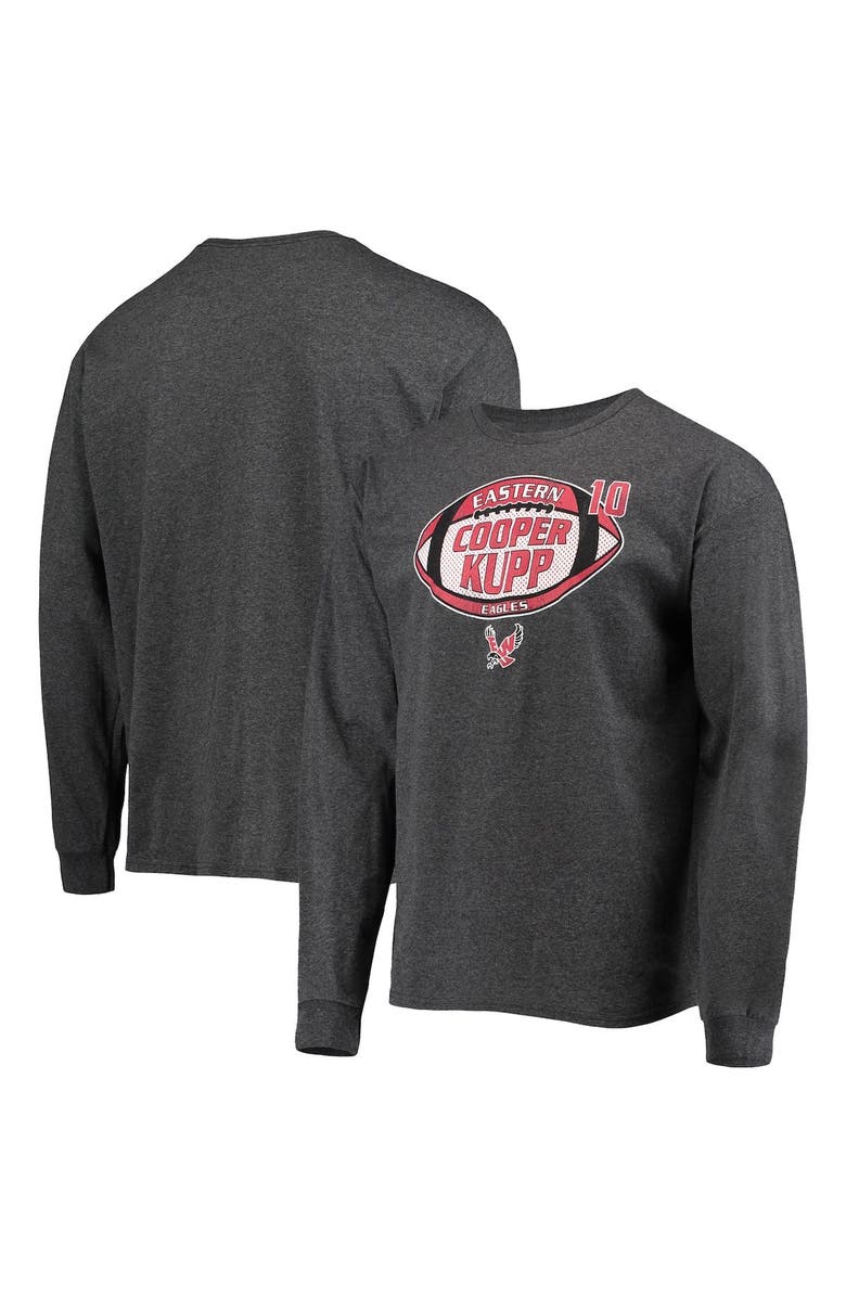 Retro Brand Men's Original Retro Brand Cooper Kupp Heathered Black Eastern Washington Eagles Long Sleeve T-Shirt, Main, color, 