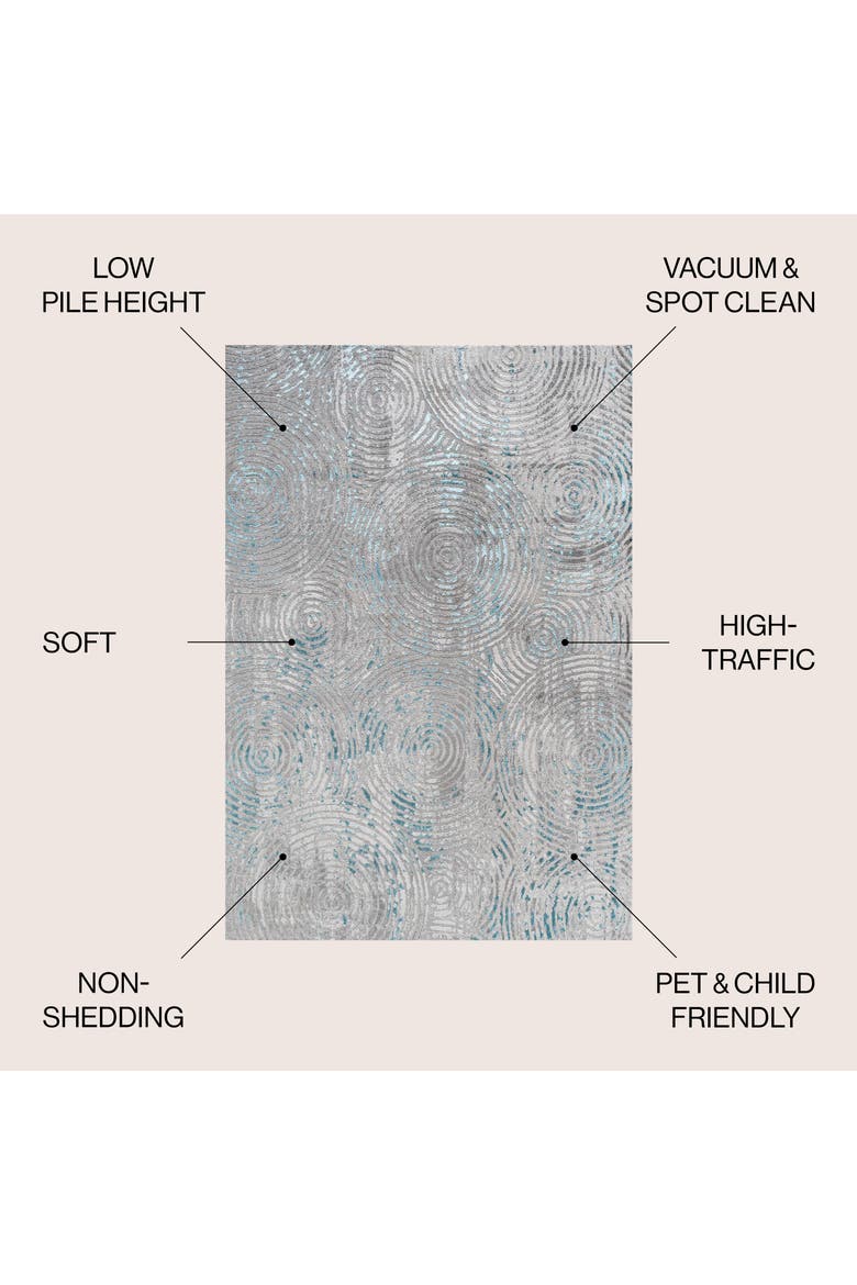 Timeworn Modern Abstract Area Rug, Alternate, color, Gray/Turquoise