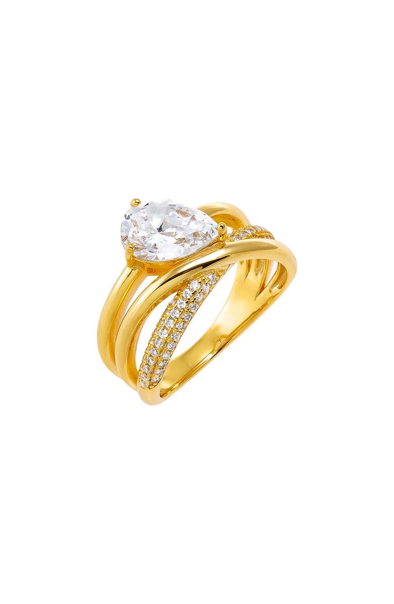 BY ADINA EDEN Solid/Pavé Intertwined Pear Ring, Main, color, 
