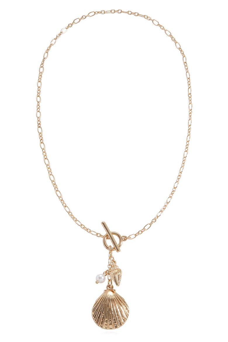 Seaside Toggle Charm Necklace, Main, color, GOLD