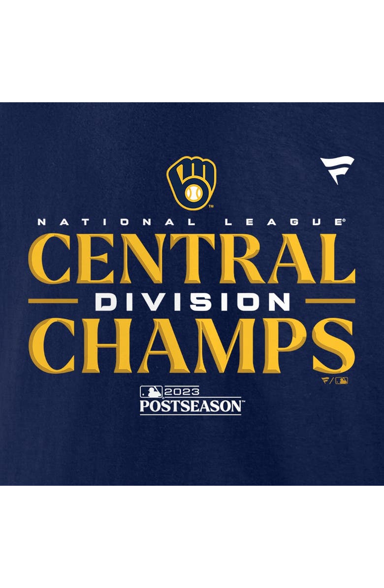 FANATICS Men's Fanatics Branded  Navy Milwaukee Brewers 2023 NL Central Division Champions Locker Room T-Shirt, Alternate, color, 