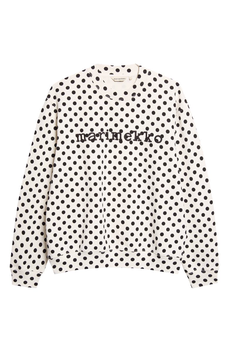 Marimekko Leiot Pallo Kioski Logo Sweatshirt, Main, color, Off White Black