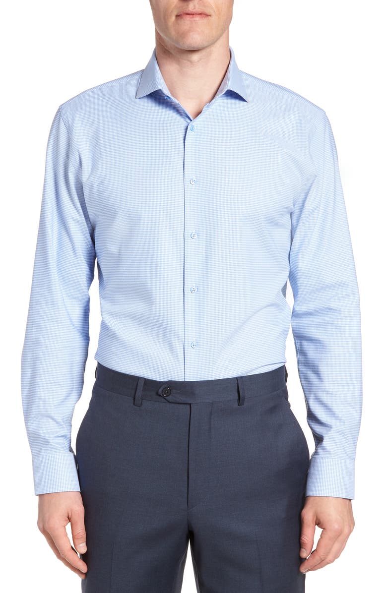 Nordstrom Men's Shop Tech-Smart Trim Fit Stretch Texture Dress Shirt, Main, color, 