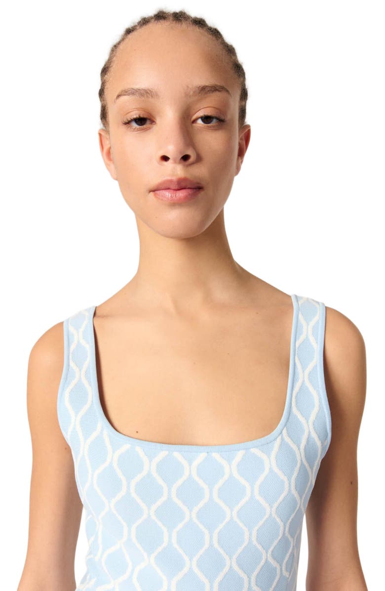 maje Jacquard knit mini dress, Alternate, color, 