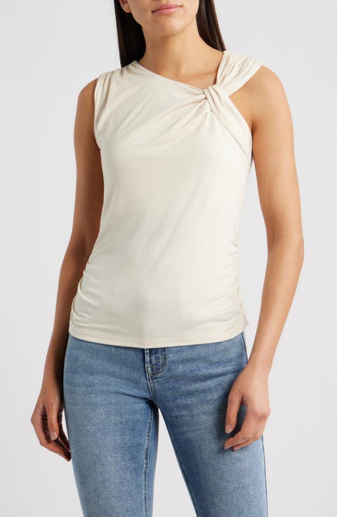 Asymmetric Neck Sleeveless Top