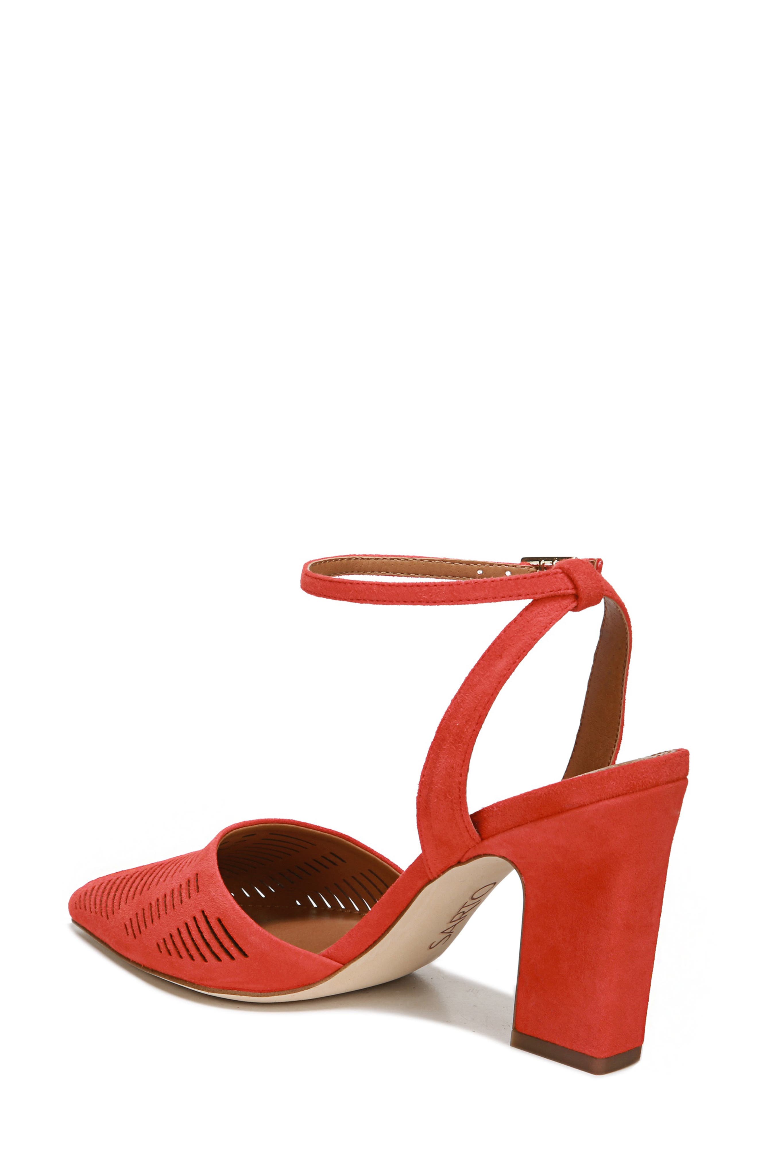 Starla Ankle Strap Pump, Alternate, color, POPPY SUEDE