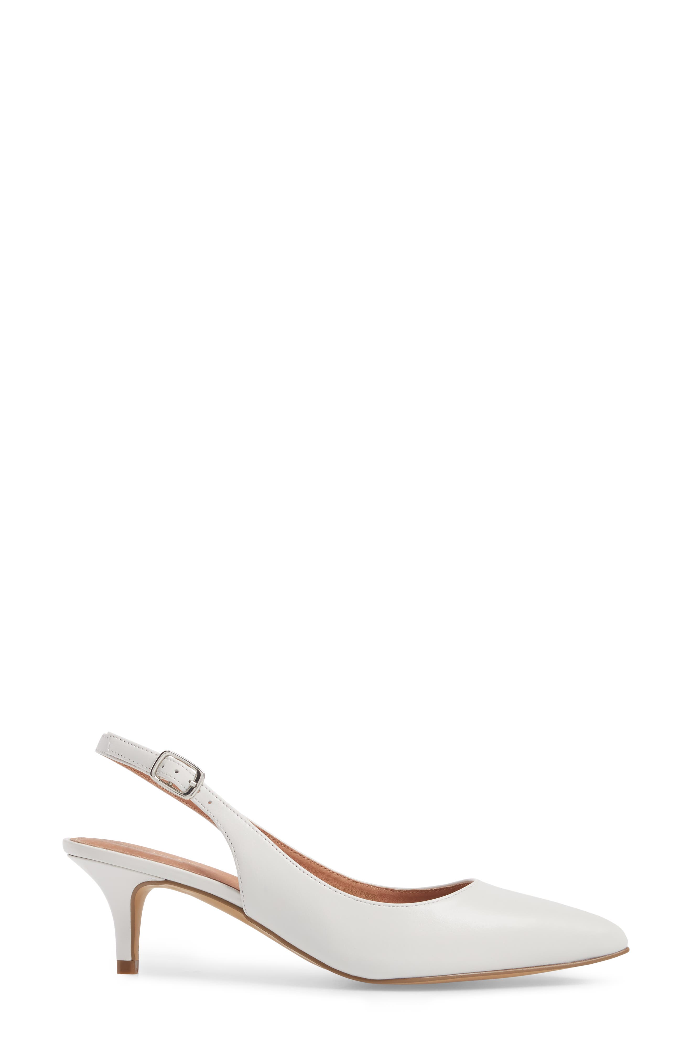 Elyse Slingback Pump, Alternate, color, WHITE LEATHER