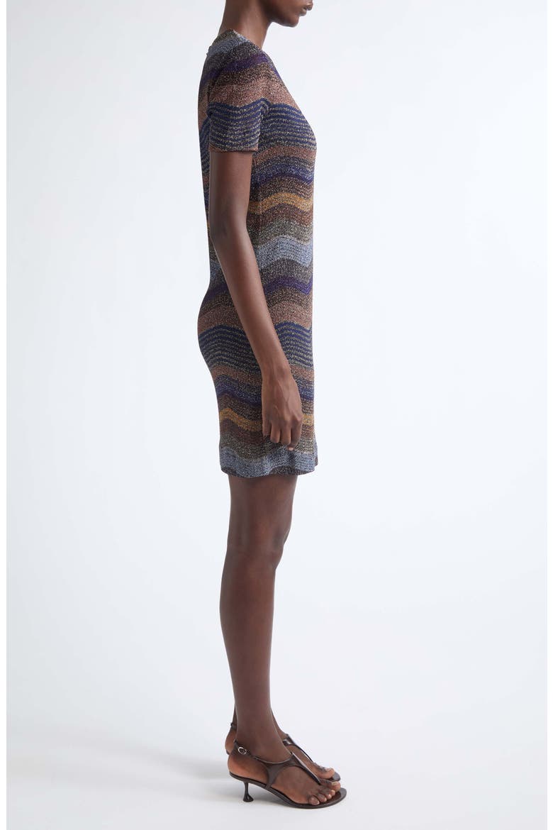 Metallic Zigzag Stripe Shift Dress, Alternate, color, SMSS7-MULTI VIOLET GOLD BLK