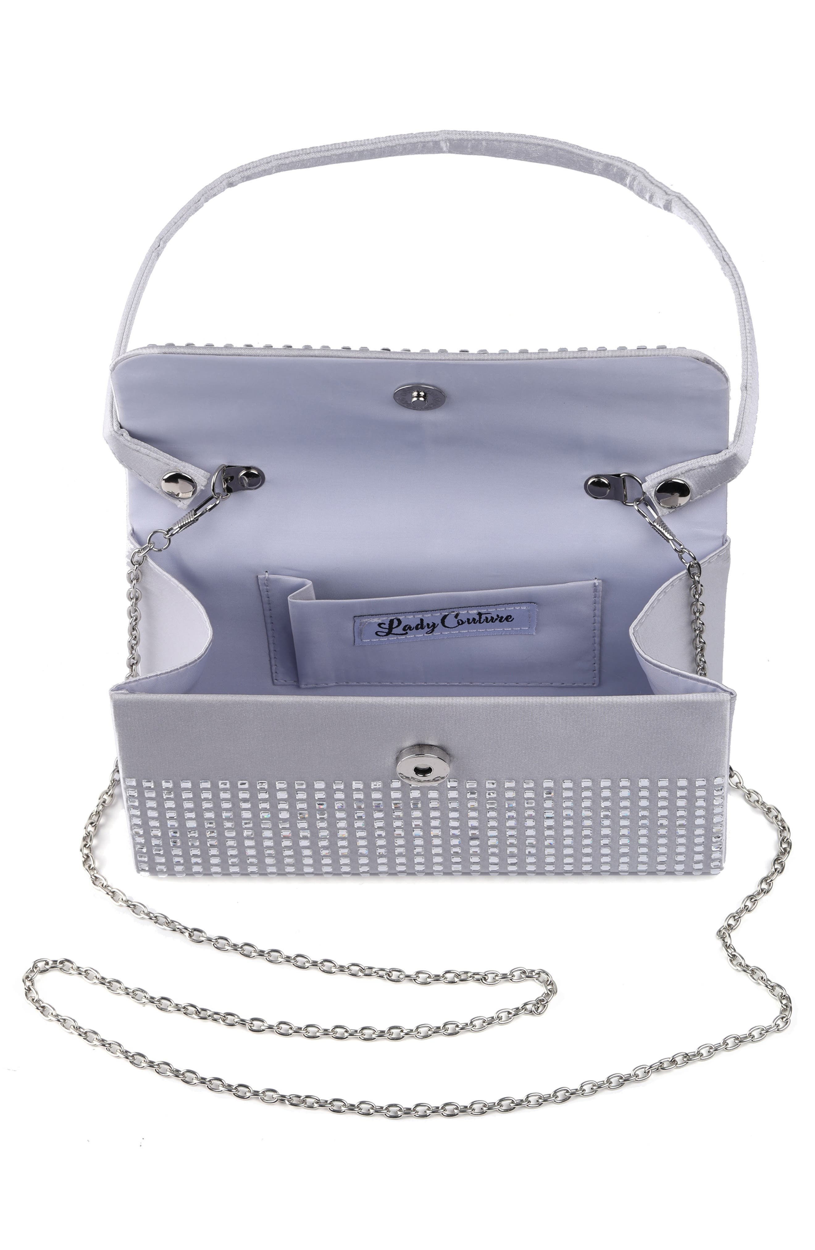 Shana Rhinestone Handbag, Alternate, color, SILVER