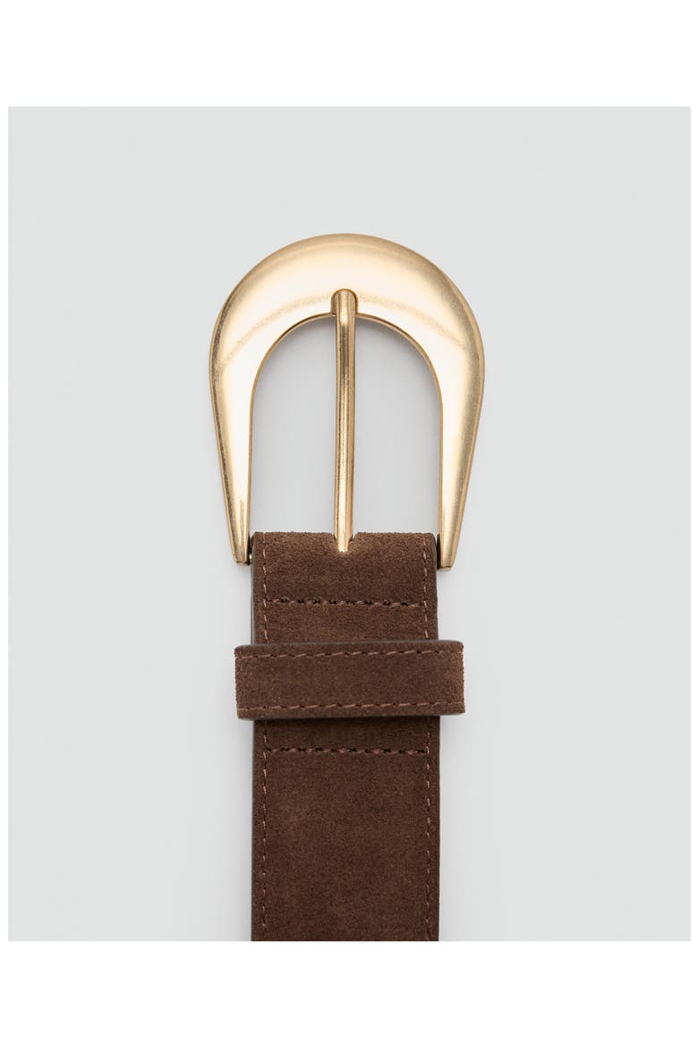 Buckle Leather Belt, Alternate, color, CHOCOLATE