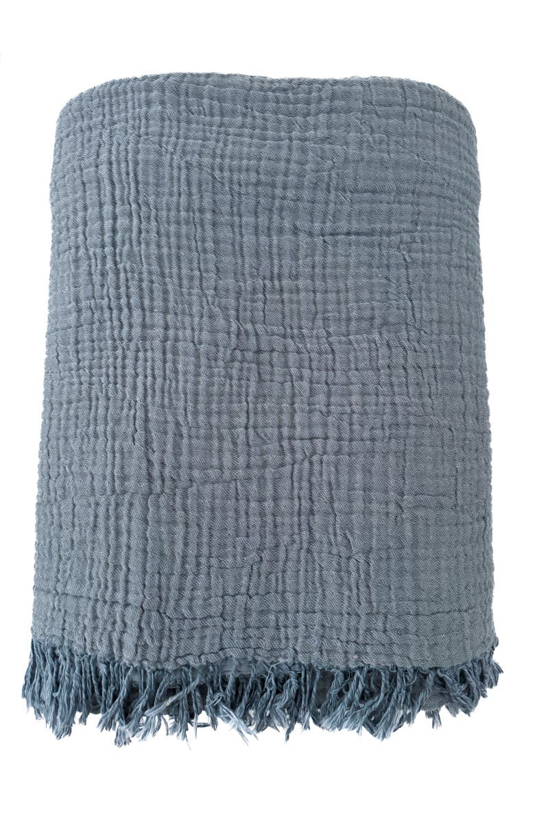 Anaya Crinkled Turkish Cotton Cuddle Throw, Alternate, color, Charcoal Grey