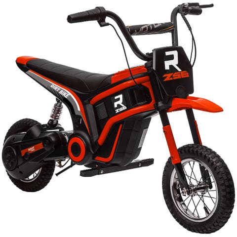 24V 350W Electric Dirt Bike with Twist Grip Throttle, 15 MPH, Music Horn, Rear Suspension