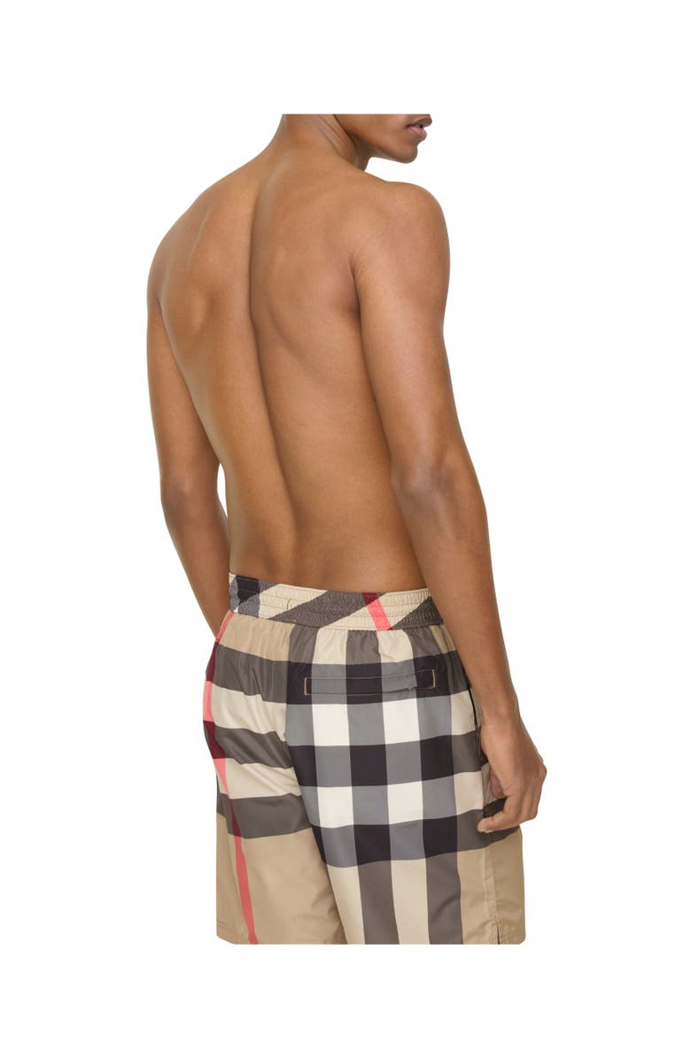 Burberry Check Swim Shorts, Alternate, color, Archive Beige