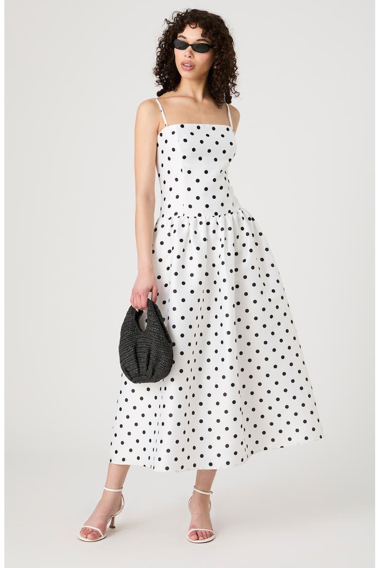 Polka Dot Strappy Drop Waist Sundress, Alternate, color, SUMMER WHITE-POLKA DOT