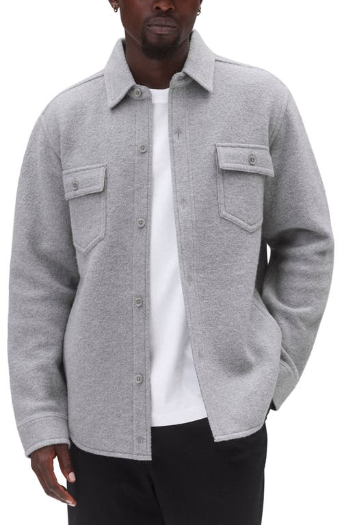 Reigning Champ Warden Boiled Wool Overshirt in Heather Grey 