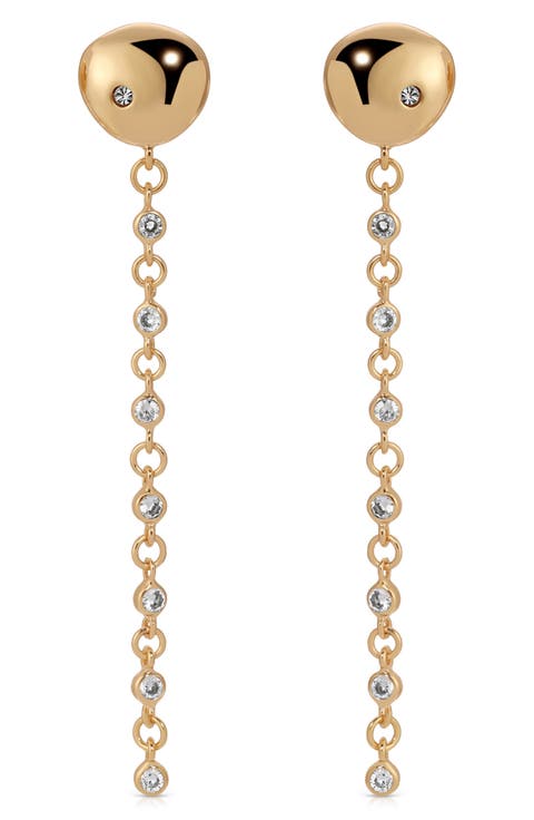 Polished Pebble Crystal Drop Earrings