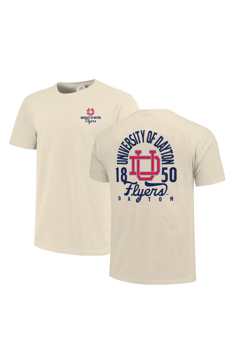 IMAGE ONE Men's Cream Dayton Flyers Comfort Colors Mascot Overlay T-Shirt, Main, color, Cream