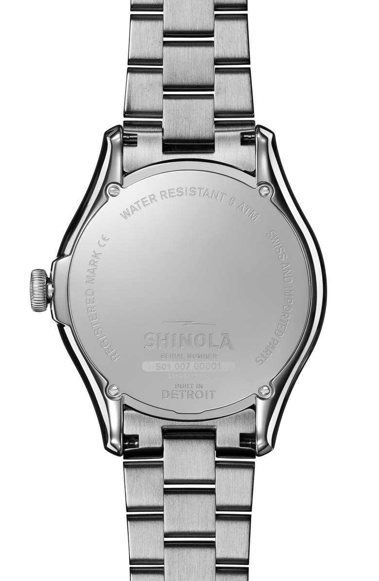 Shinola The Vinton Bracelet Watch, 38mm, Alternate, color, Black