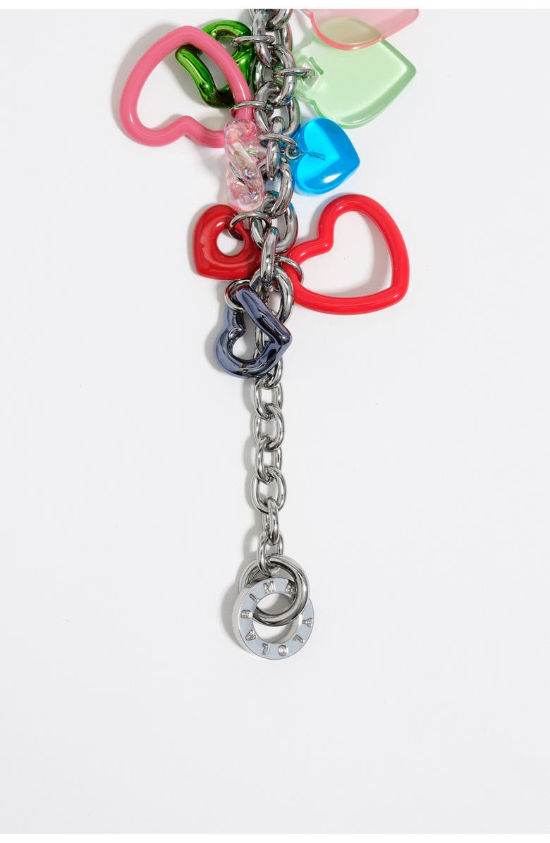 Bimba y Lola Multicolor Hearts Chain Necklace, Alternate, color, Fuchsia