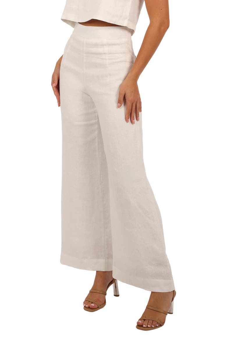 Devlin Linen Wide Leg Pants, Alternate, color, CLOUD WHITE