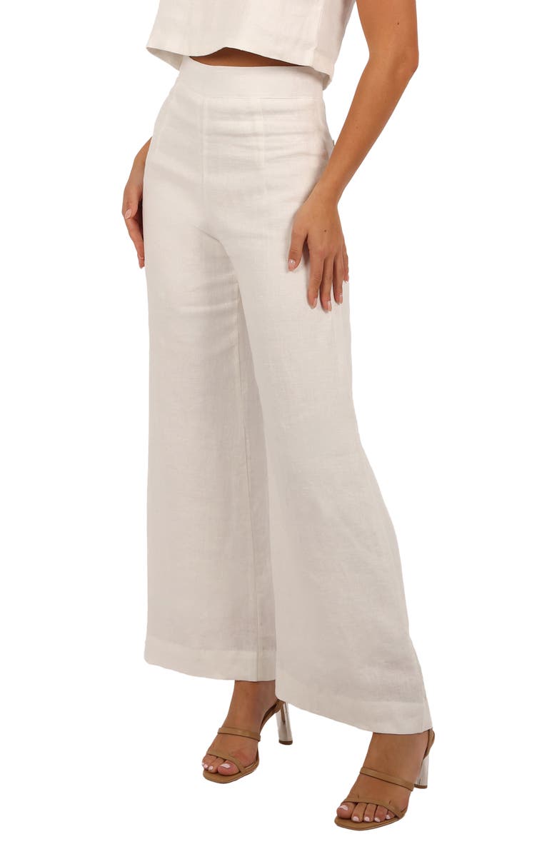 Petal & Pup Devlin Linen Wide Leg Pants, Alternate, color, Cloud White