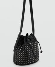 MANGO TEEN Stud Faux Leather Bucket Bag
