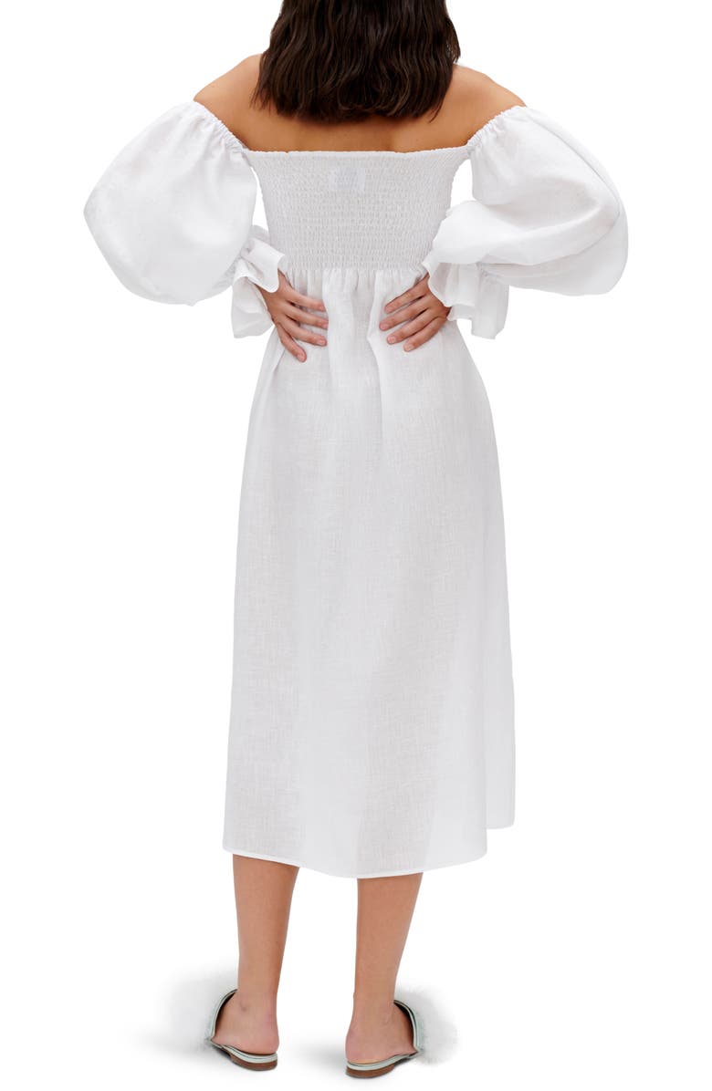 Sleeper Atlanta Balloon Sleeve Linen Nightgown, Alternate, color, 