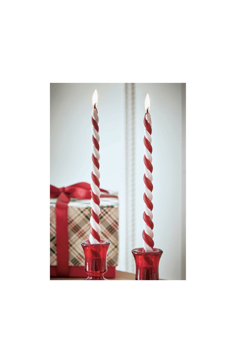 tag Christmas Twist Taper Candles Red Multi Flame Holiday Decor, Alternate, color, Red