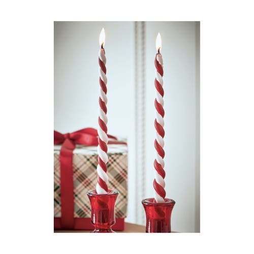 Tag Christmas Twist Taper Candles Red Multi Flame Holiday Decor In Red