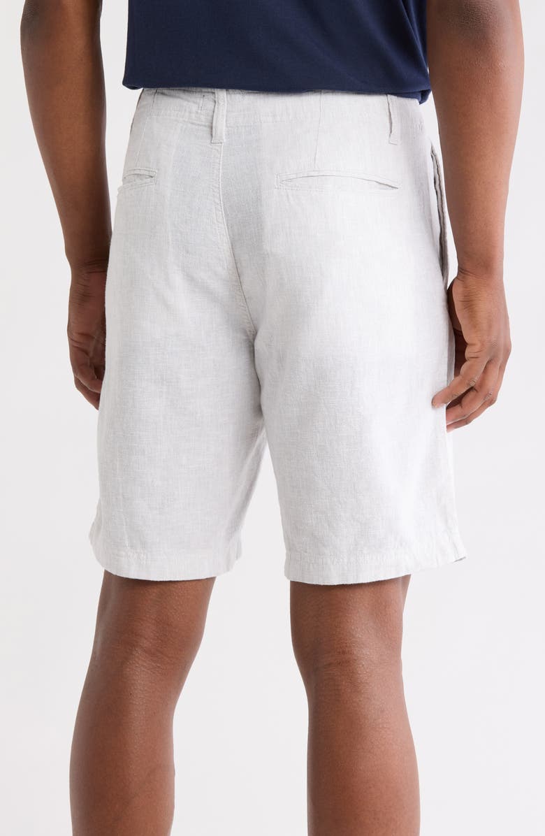 14th & Union Linen Blend Trim Fit Shorts, Alternate, color, Grey- White Eoe