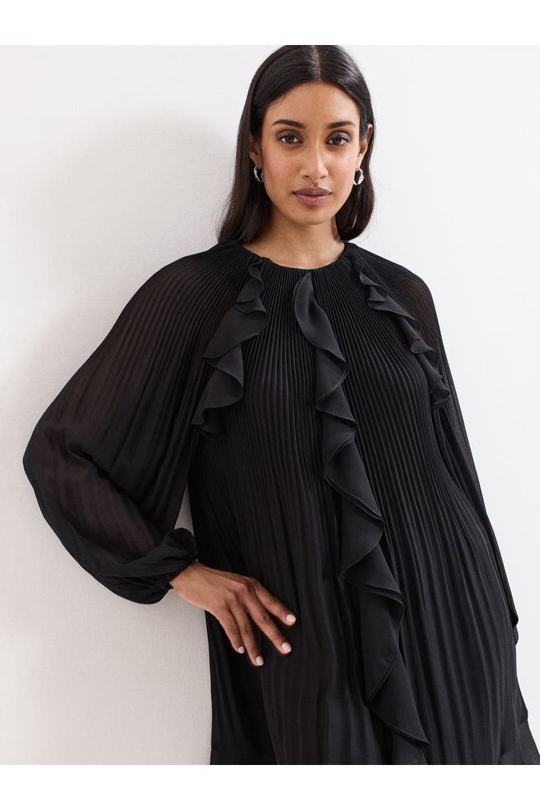 Layla Frill Swing Dress, Alternate, color, Black