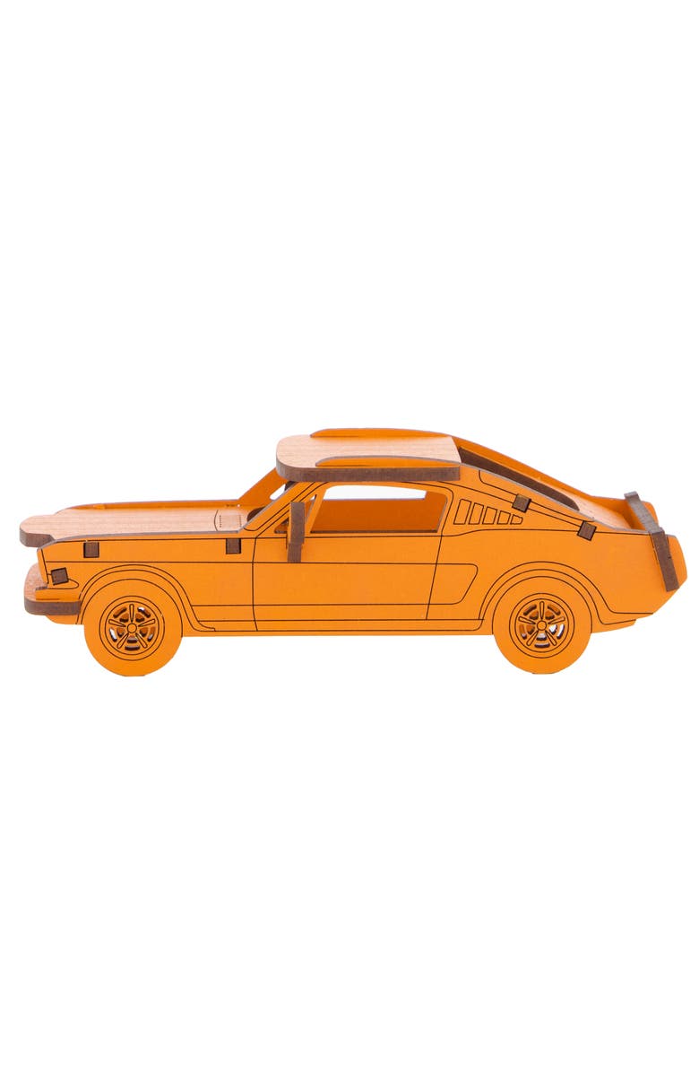 Little & Wood Woodlet Muscle Car, 3D Wooden Kit Set, Ages 6+, Alternate, color, Multicolored