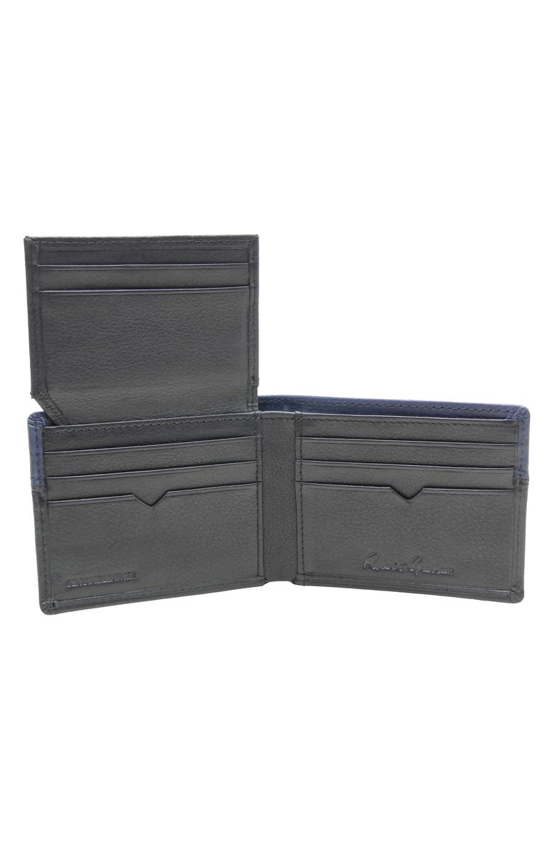 Robert Graham Two Tone Bifold Leather Wallet, Alternate, color, Black/ Navy
