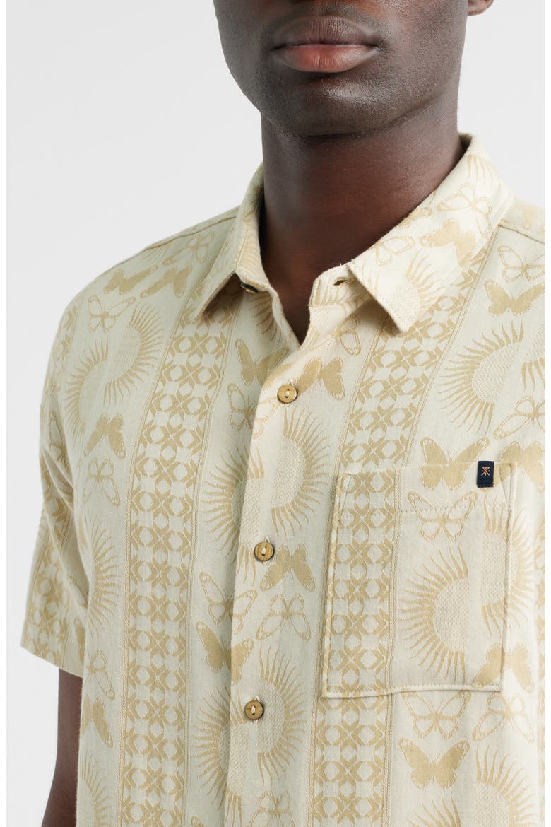 Gonzo Short Sleeve Button-Up Shirt, Alternate, color, SAND