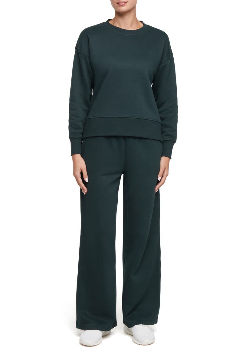 Wren Fleece Sweatshirt & Pants Set, Main, color, SCARAB