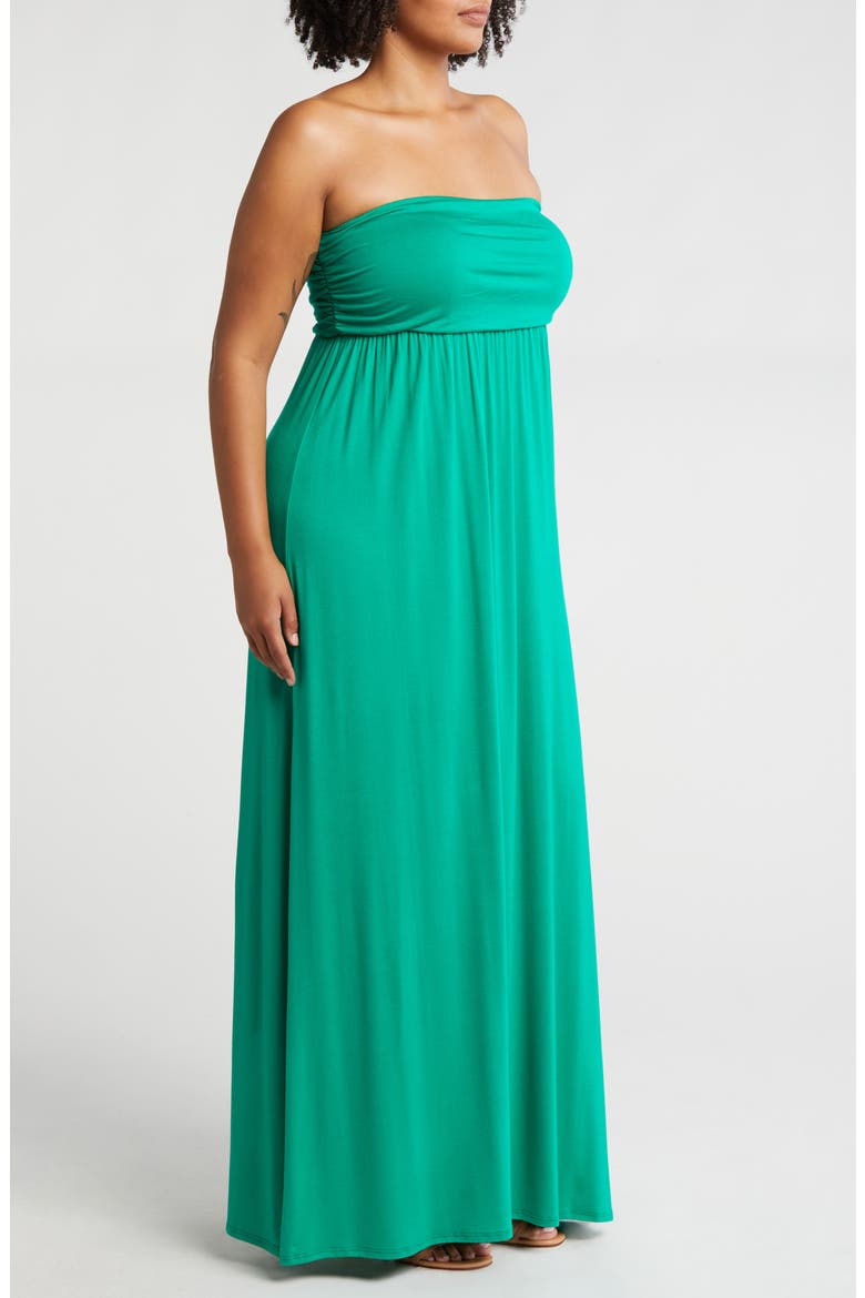 Strapless Maxi Dress, Alternate, color, GREEN