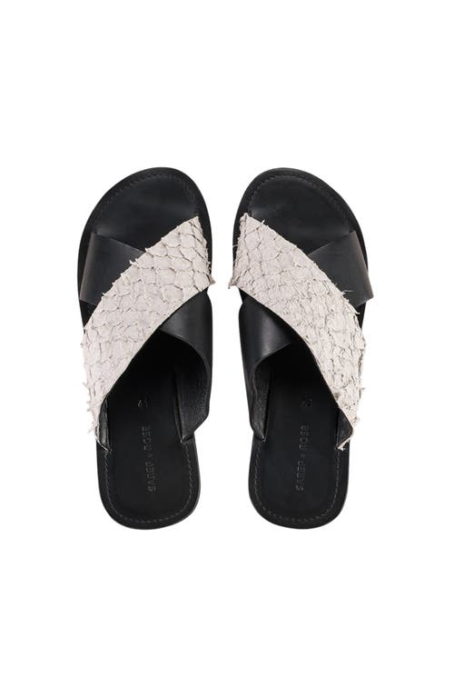 Sarep + Rose Pike Leather Sandal In Black And White