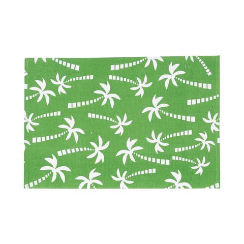 Beachy Palm Cotton Placemats Set of 6 13" x 19"