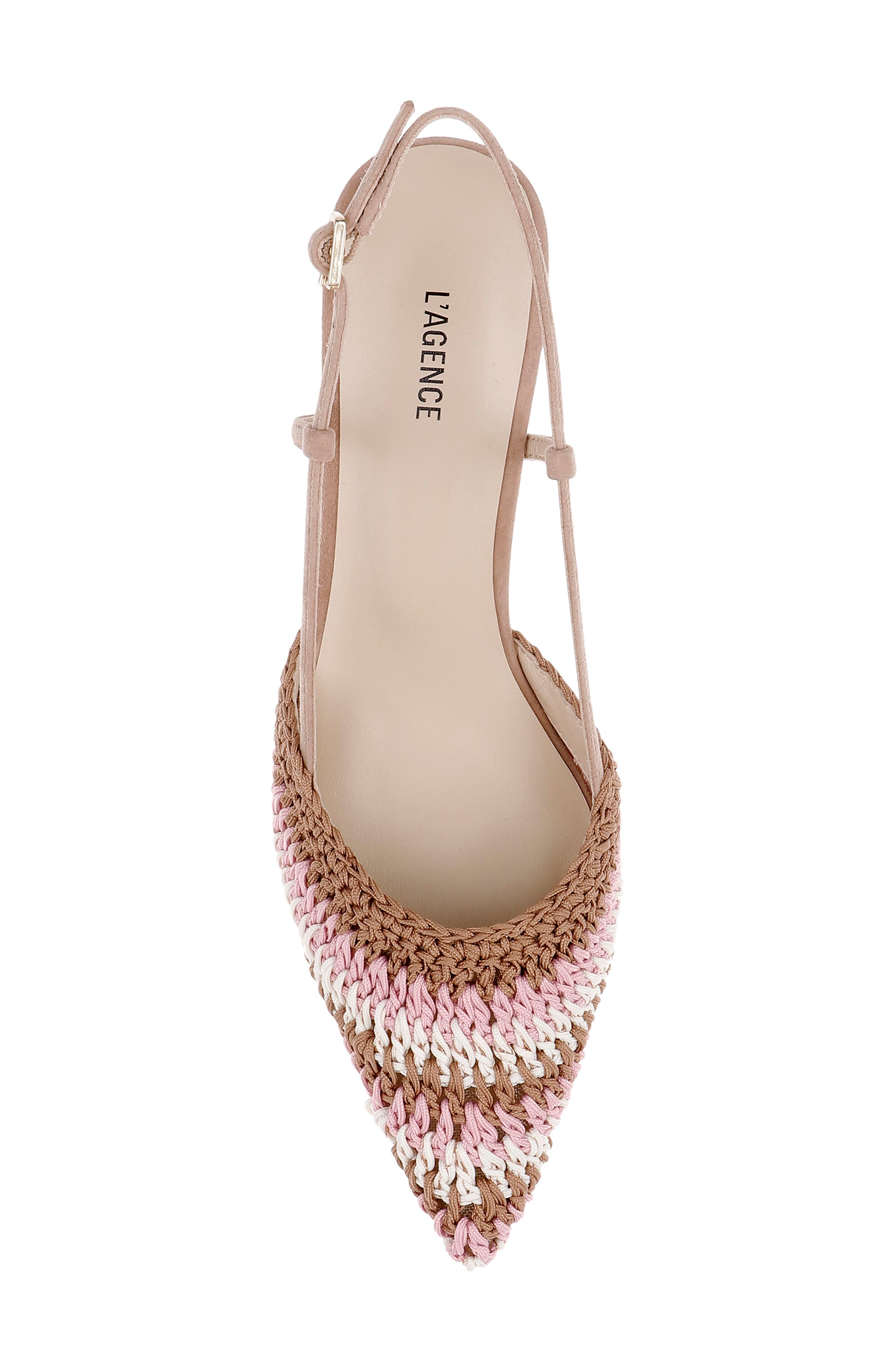 L'AGENCE Nantes Slingback Pointed Toe Pump, Alternate, color, Pink Multi