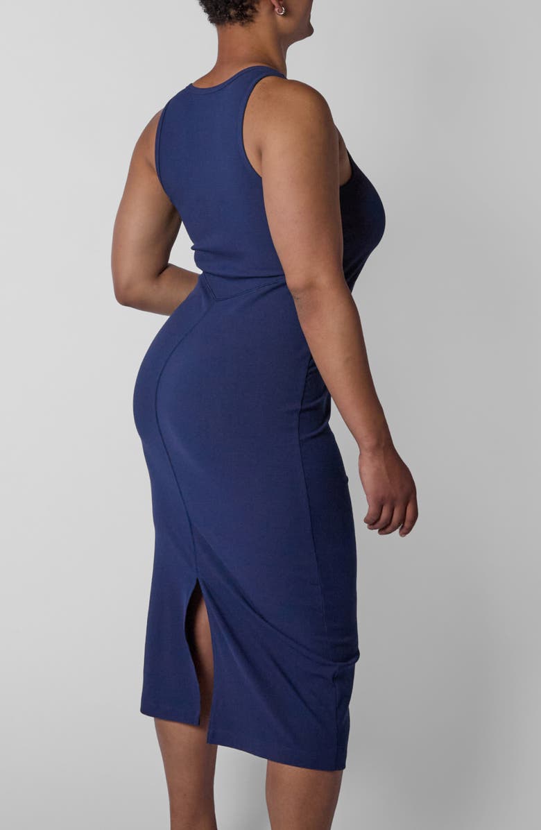 TomboyX Rib Sleeveless Midi Dress, Alternate, color, Future Dusk