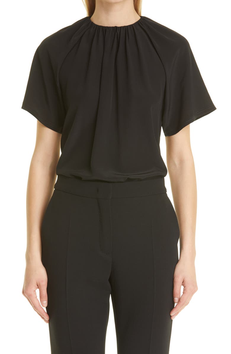 Max Mara Spezie Gathered Neck Jersey Top, Main, color, 