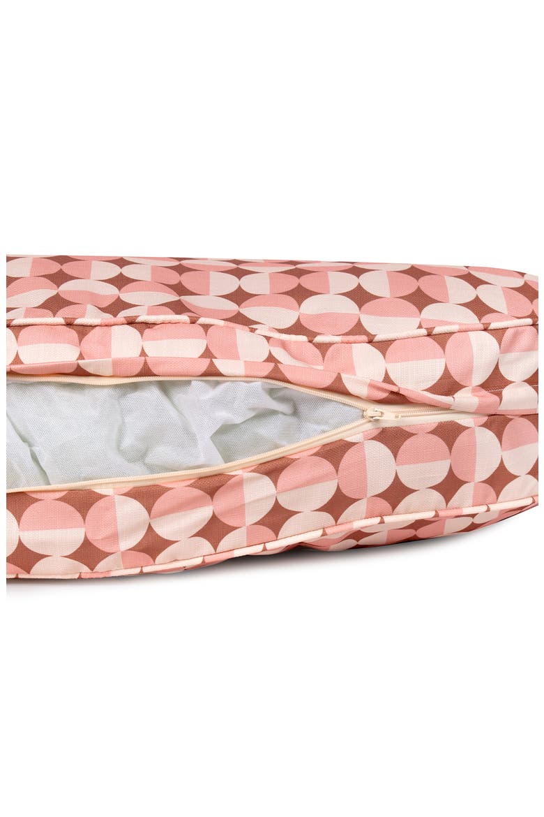 Geo Oval Lounger Pet Bed, Alternate, color, ROSY