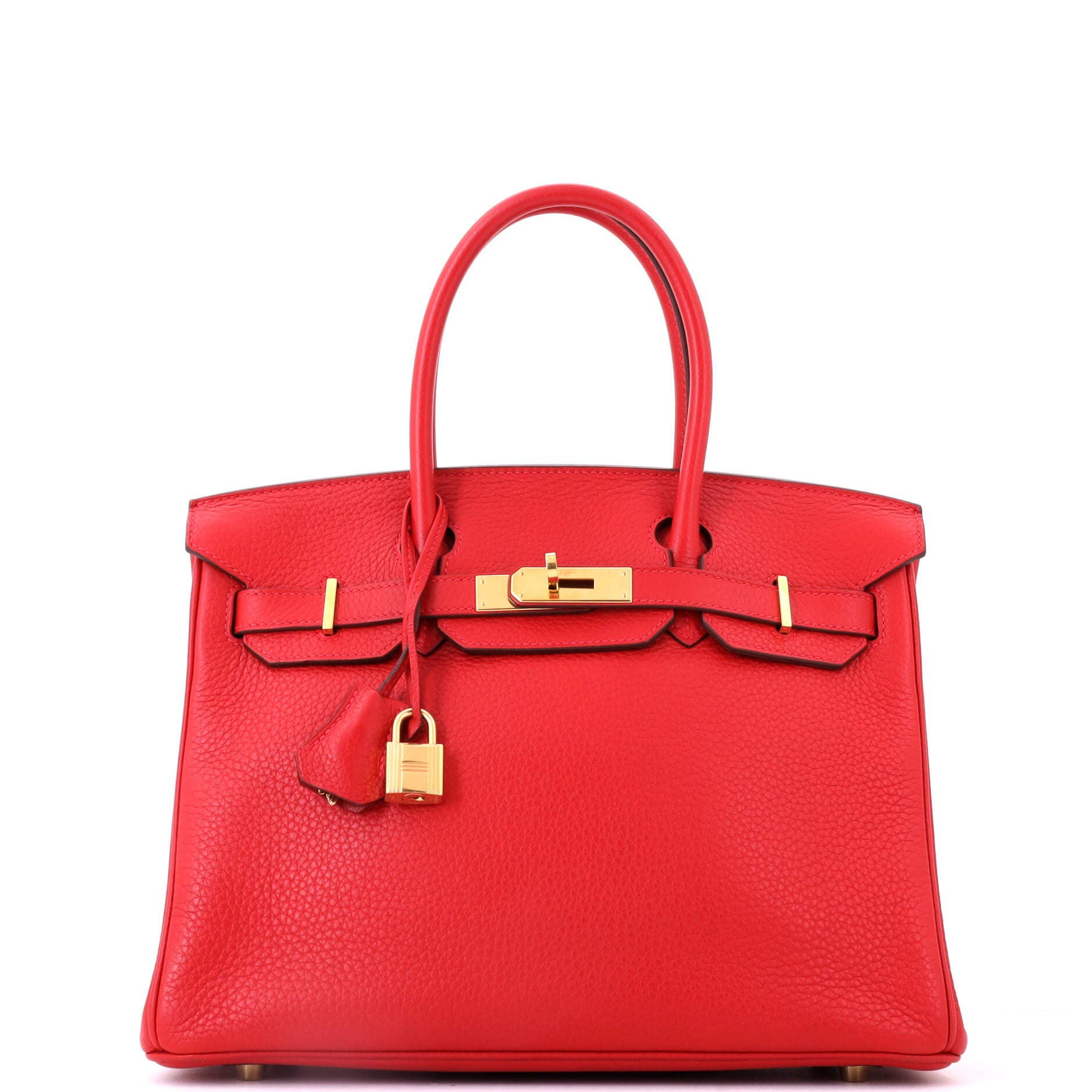 Birkin Handbag Red Clemence with Gold Hardware 30, Main, color, Rouge Casaque